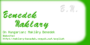benedek maklary business card